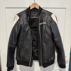 Harley-Davidson Black and White Bomber Jacket